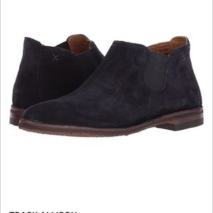 Trask Allison Navy Blue Suede Booties